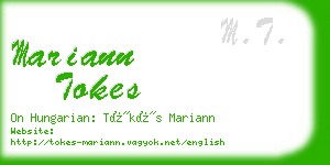 mariann tokes business card